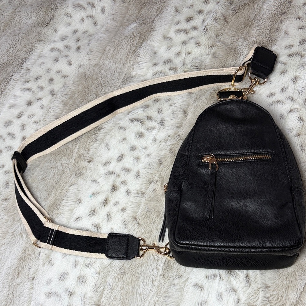 Black Leather Crossbody Bag